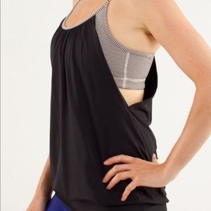 Lululemon No Limits tank in black/tonka stripe